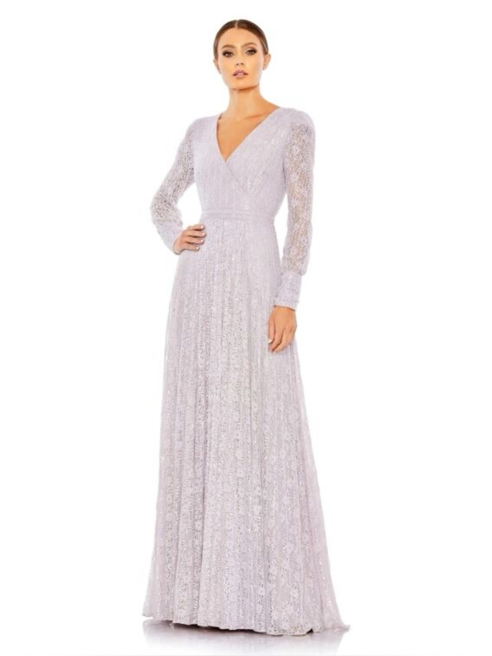 Mac Duggal 93679 Sequin Lace V-Neck Dress $798